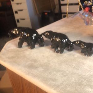 Vintage Ceramic porcelain Elephants 3 Different Sizes Miniature Collectible